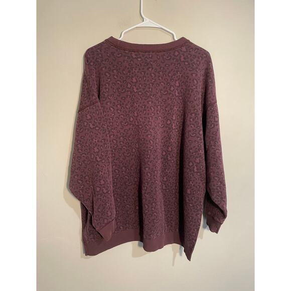 American Eagle Purple Cheetah Ahh-Mazingly Soft Jegging Fit Crew Neck Size M - Picture 5 of 8